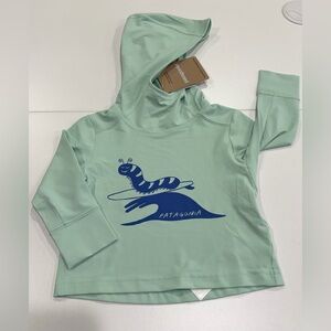 Patagonia Infants' 3-6 Mo. Capilene Silkweight Hoodie NWT Green 40+ UPF Stretchy